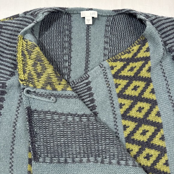 SWEATER CARDIGAN WOOL WOMEN XL J Jill Aztec design - Lovely  HAS SWEATER PIN - Picture 2 of 8